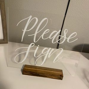 Hand Lettered Acrylic Sign